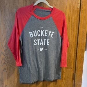 Red and Gray Buckeye State Raglan Shirt